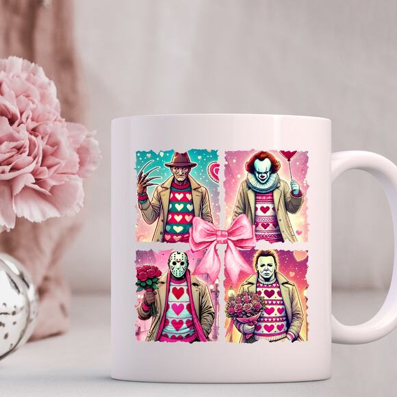 Unbranded Other - Horror Movie Valentines Day Mug 15 oz CoffeeMug Pennywise Jason Michael Freddy14